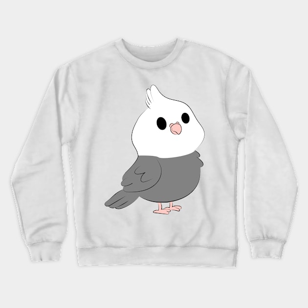 Chubby WhiteFace Cockatiel Crewneck Sweatshirt by IstoriaDesign